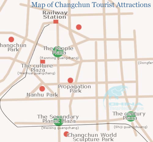 Map of Changchun Tourist Attractions