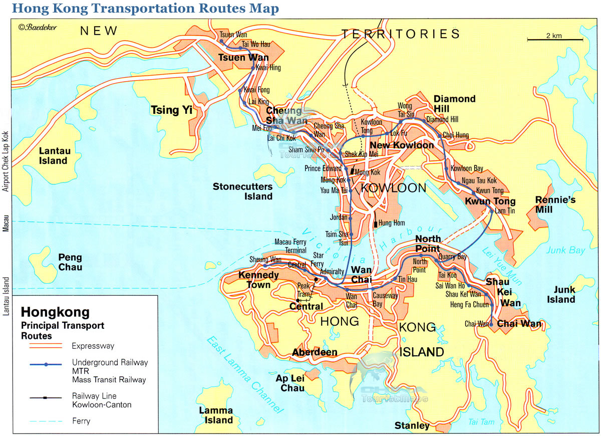 Map of hong kong transportation routes